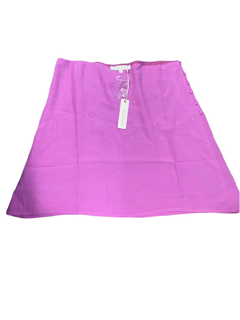 Olivaceous Bright Purple A-Line Mini Skirt. Lined